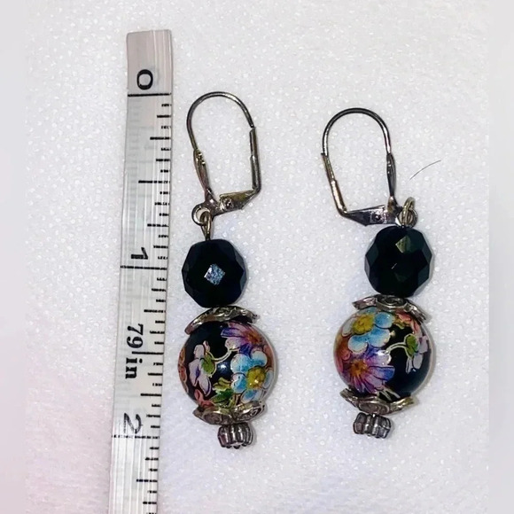 VTG ceramic & natural stones , hand painted jewelry set , made  in Israel 🇮🇱 - Picture 5 of 7